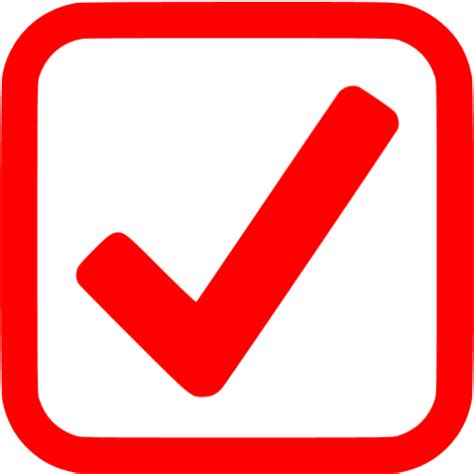 Red Checked Checkbox Icon Free Red Check Mark Icons
