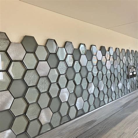 Mosaic Tiles Sheet Habitat Hexagon Silver