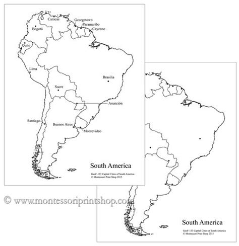 South American Capital Cities Map South American Capitals Capital