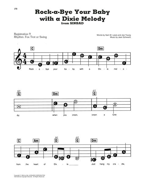 Rock A Bye Your Baby With A Dixie Melody From Sinbad Sheet Music Al