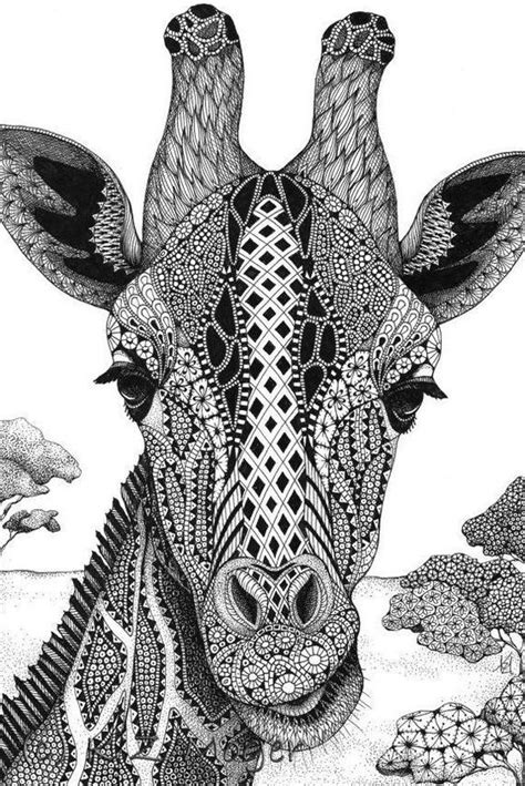 Giraffe Coloring Pages In 2020 Zentangle Drawings Doodle Art Drawing