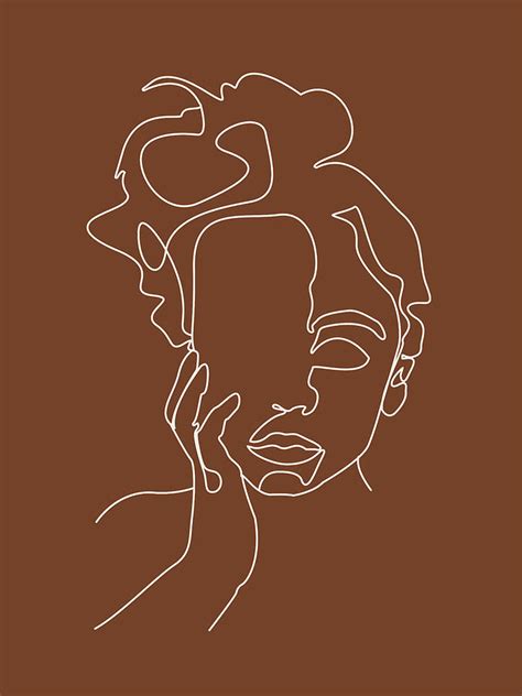 Face 12 Abstract Minimal Line Art Portrait Of A Girl Single Stroke
