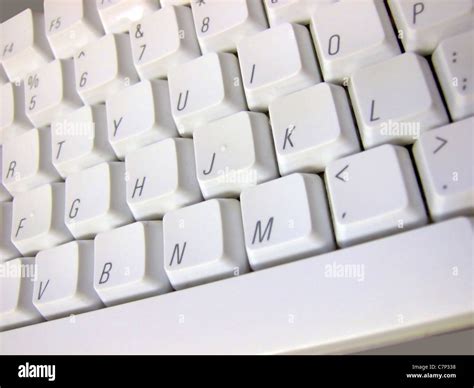 White Computer Keyboard Closeup Stock Photo Alamy
