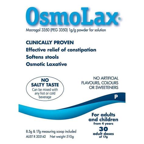 Osmolax Osmotic Laxative Powder 17g X 30 Total 510g