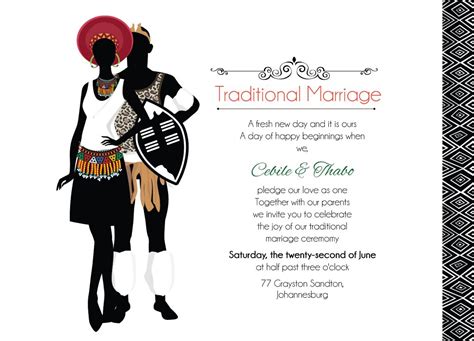 Talana Zulu Umembeso Tradtional Wedding Invitation Traditional