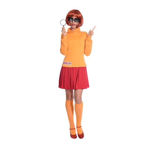 Fashion Scooby Doo Velma Dinkley Cosplay Costume Uniform Halloween Outfit Clothing Shoes