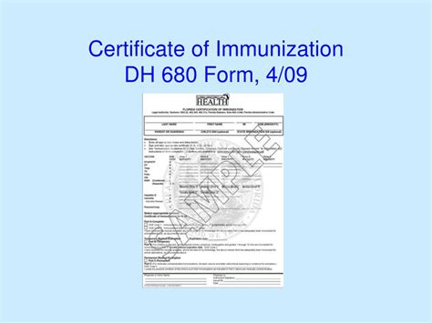Immunization Record Florida Dh 680 Form Printable Printable Templates