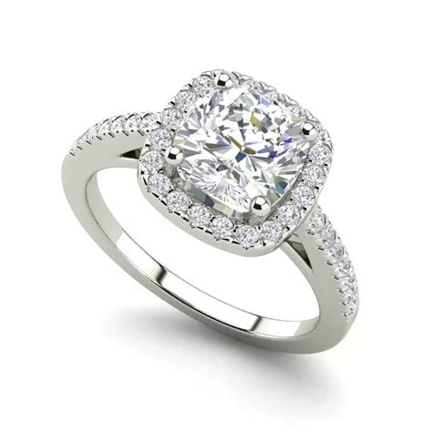 295 Carat Vs2 Clarity H Color Cushion Cut Diamond Engagement Ring