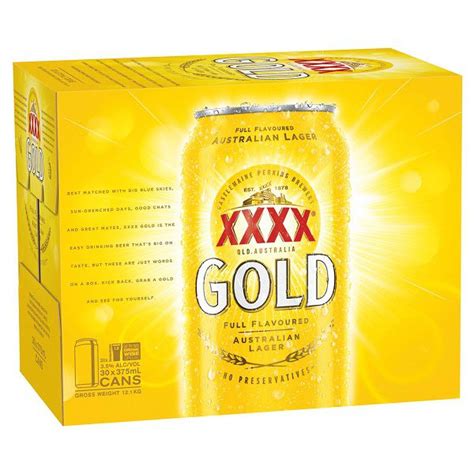 Xxxx Gold Cans 30 Block 375ml Liberty Liquors