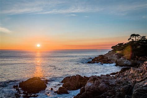 Sunset At Pebble Beach Photograph By Feng Qu Fine Art America