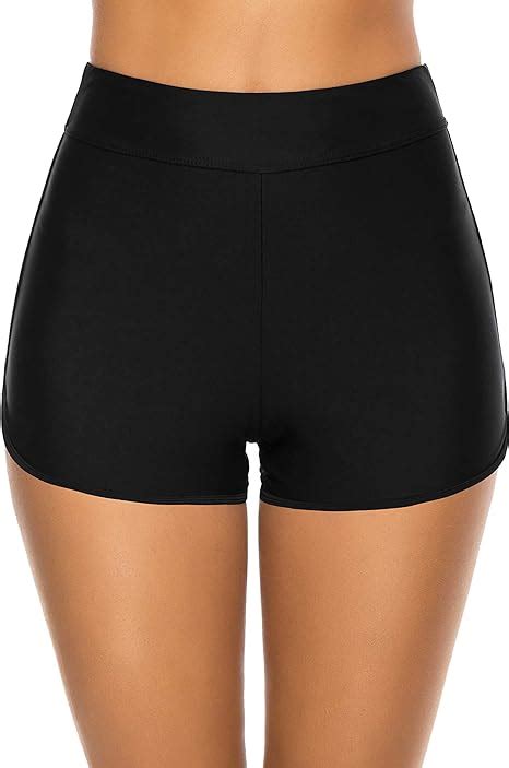 Lecieldusoir Womens Swim Shorts High Waist Swimsuit Boyshorts Bathing