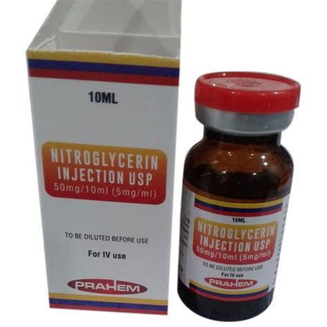Nitroglycerine Injection Pack Size 10 Ml Rs 50 Piece Prahem
