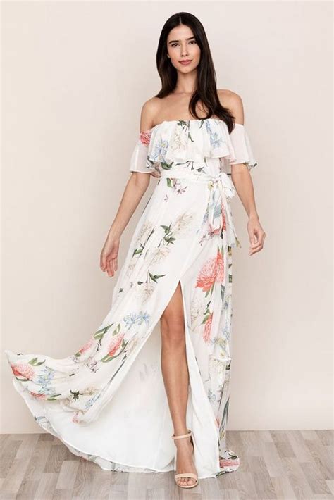 Off The Shoulder Dress 13 In 2020 Floral Dresses With Sleeves Maxi