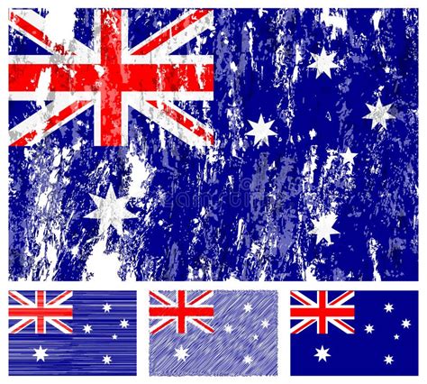 australia grunge flag set stock vector illustration of design 12582438