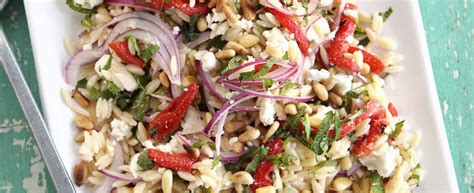 orzo feta and pepper salad recipe olive magazine