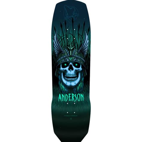Powell Peralta Andy Anderson Heron Skull Teal Skateboard Deck 913 X 328