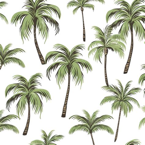 Seamless Pattern With Palm Trees Seamless Tree Pattern Png