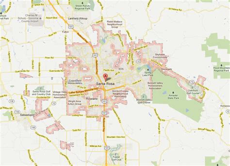 Santa Rosa Ca Neighborhoods Map Map Of Staten