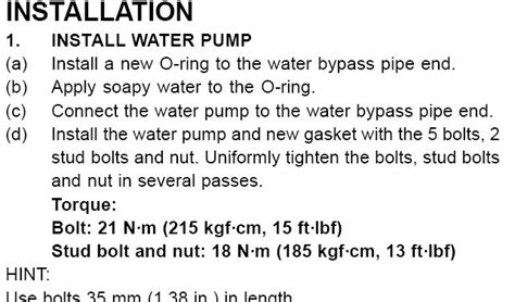 Water Pump Bolts Torque Spec Ih8mud Forum