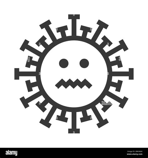 Virus Emoticon Emoji Isolated On White Background Smiley Face Vector