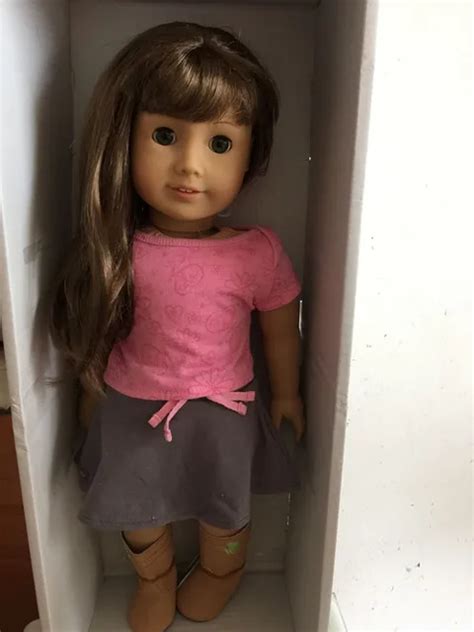 original 18 inch american girl doll truly me doll light skin brown hair with bangs green