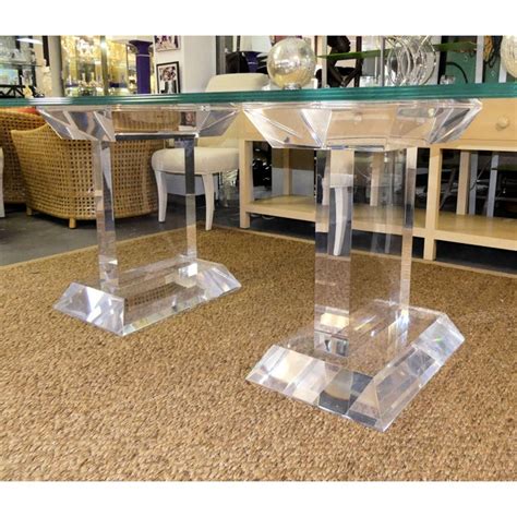 Spectrum Lusaka Lucite Dining Table Bases With Glass Top Chairish