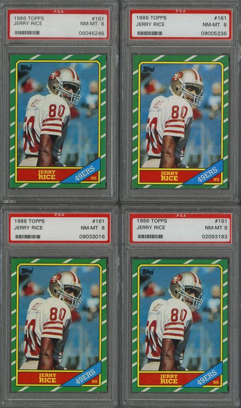 While a psa 10 jerry rice rc has become one of the most cherished modern cards on the market, the nine others listed here should also find a special place with collectors and investors. Lot Detail - 1986 Topps #161 Jerry Rice Rookie Cards Graded Collection (13)