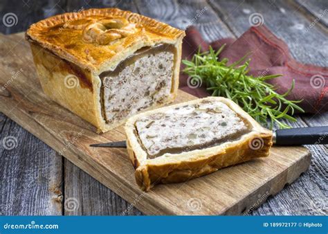 Traditional French Pate En Croute With Chicken On A Modern Design