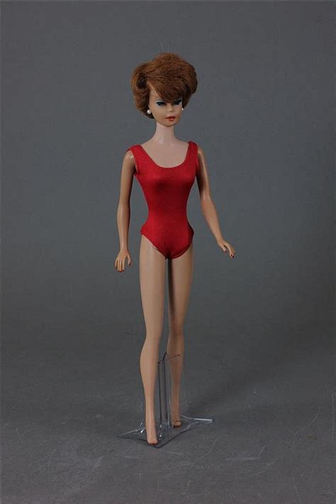 Lot Side Part Titian Bubble Cut Barbie In Red Swim Suit