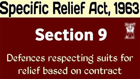 Under section 7(2) of the specific relief act 1950, a landlord cannot evict a tenant and/or recover possession of the premise unless he/she has a court order. Section 9 | Specific Relief Act, 1963 - YouTube