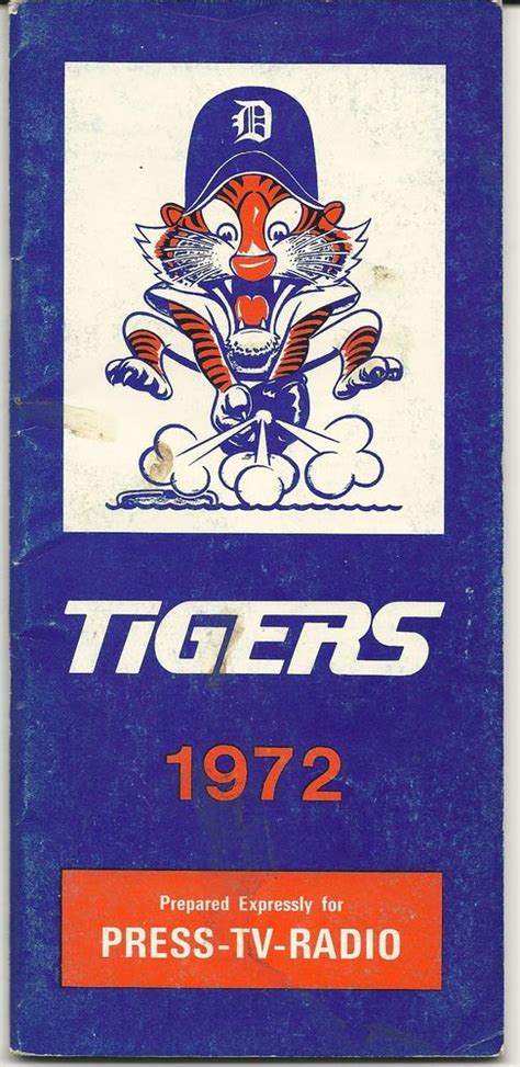 Thursday, january 7th tv listings for fox sports detroit. 1972 Detroit Tigers Baseball Media Guide Al Kaline Mickey ...