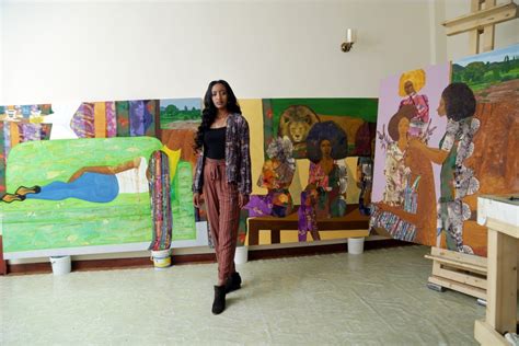 Painter Hana Yilma Godine Uses Ethiopian Textiles To Construct