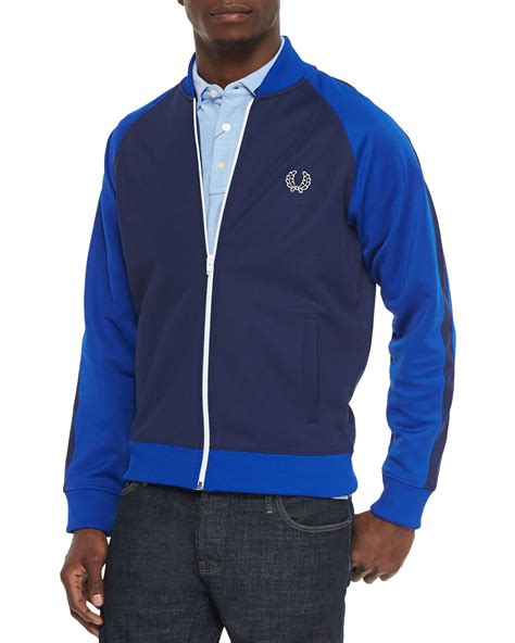 Lyst Fred Perry Bomber Track Jacket In Blue For Men