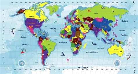 Mapa Planisferio Con Division Politica Y Nombres Planisferio Que Es Images
