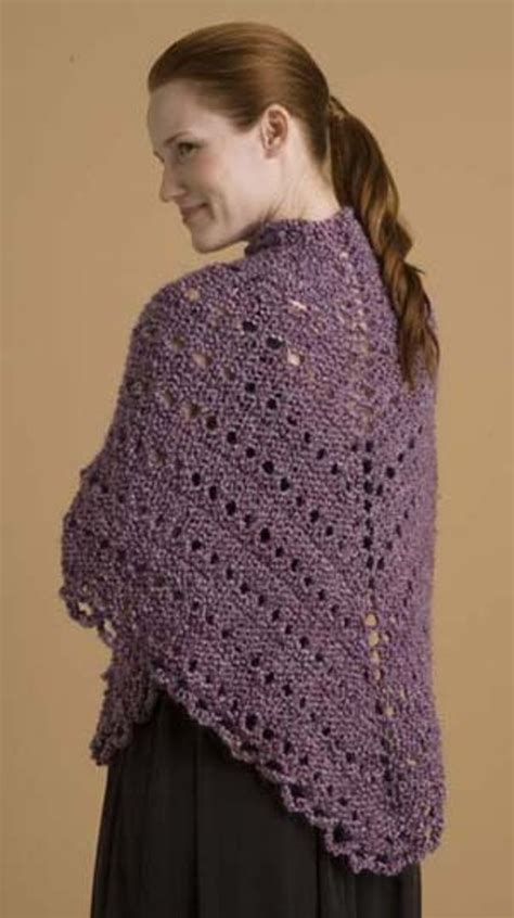 Easy Triangle Shawl In Lion Brand Homespun 60301 Crochet Patterns