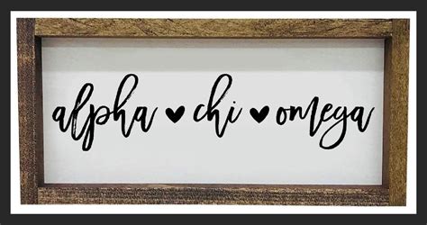 Alpha Chi Omega Script Wooden Sign Sororityshop