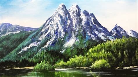 Acrylic Mountain Painting Tutorial Easy Learn How To Paint A