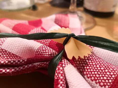 Napkin Table Lunch Eat Pasta Butterfly Close Up Ribbon Indoors
