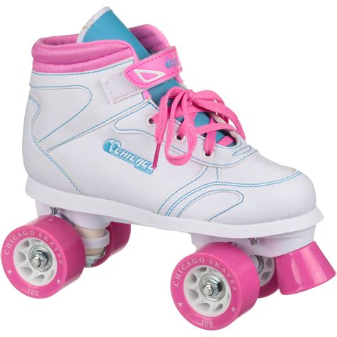 Chicago Girls Quad Roller Skates Whitepinkteal Sidewalk Skates Size