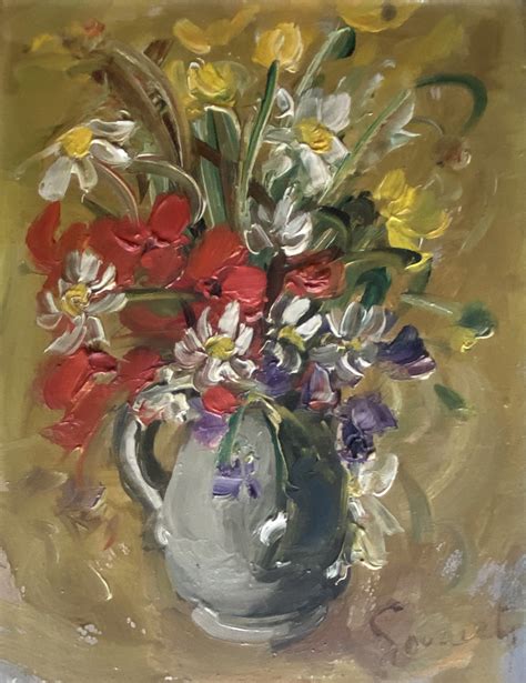 Vase Of Flowers Antique Oil Painting Antique Oil Paintings