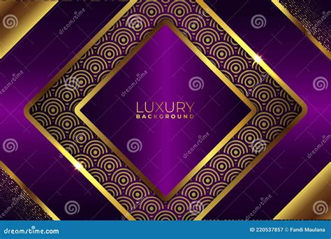 Elegant Modern Luxury Purple And Glow Golden Royal Background Stock