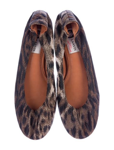 lanvin leopard print ballerina flats shoes lan55101 the realreal