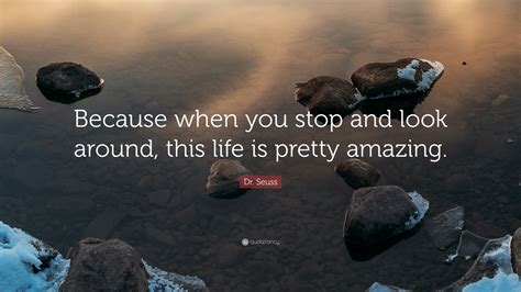 Dr Seuss Quote Because When You Stop And Look Around This Life Is