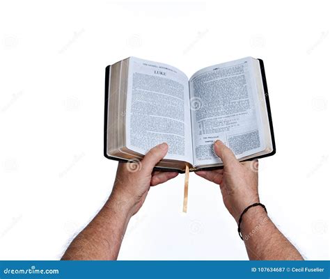 Holy Bible In Hands Stock Image Image Of Witness Read 107634687