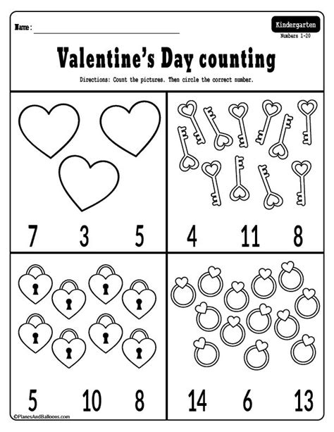 Fun Valentines Day Kindergarten Math Worksheets Free Printable