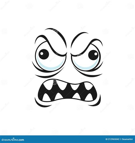 suspicious mad emoticon with angry face isolated stock vector illustration of dubious insane