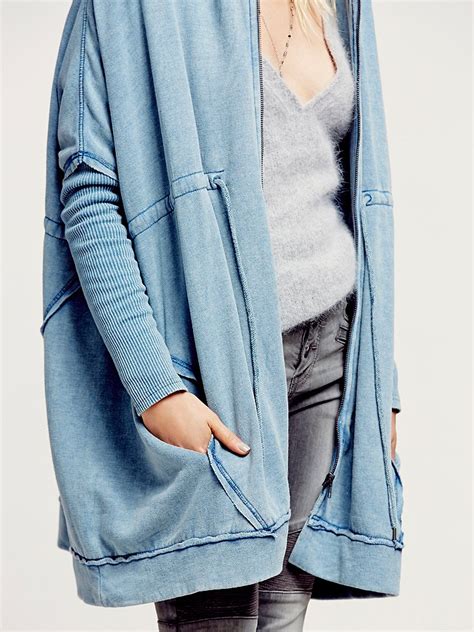 Cool, popular, stylish and hypebeast style. Free People Oversized Zip Up Hoodie in Sky Blue (Blue) - Lyst