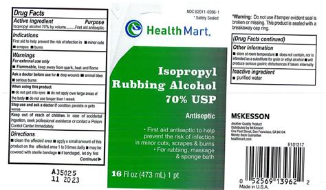 Dailymed Health Mart Alcohol Isopropyl Rubbing 70 Percent Isopropyl