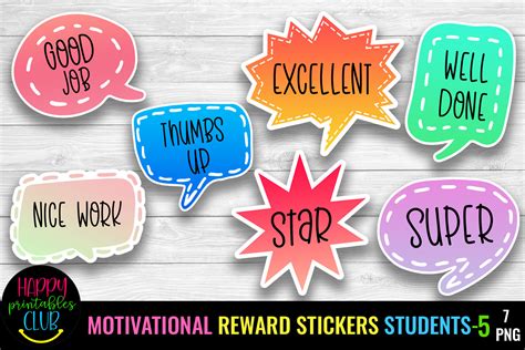 Motivational Reward Stickers Student 5 Graphic By Happy Printables Club