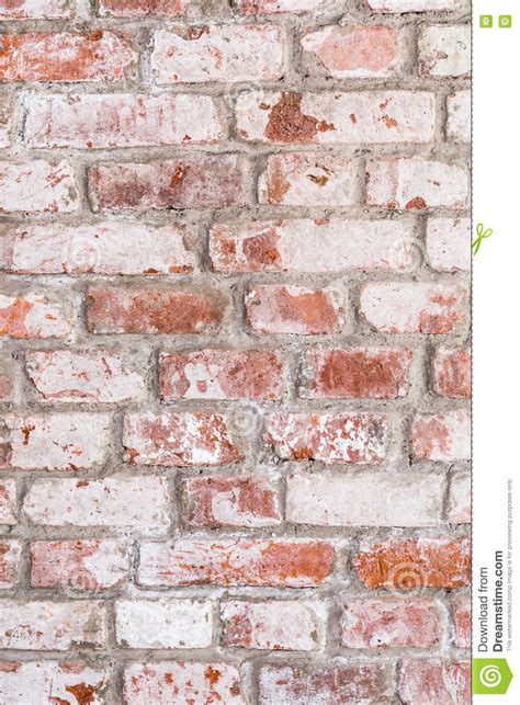 Texture Of Old Rustic Brick Wall Painted With White Stock